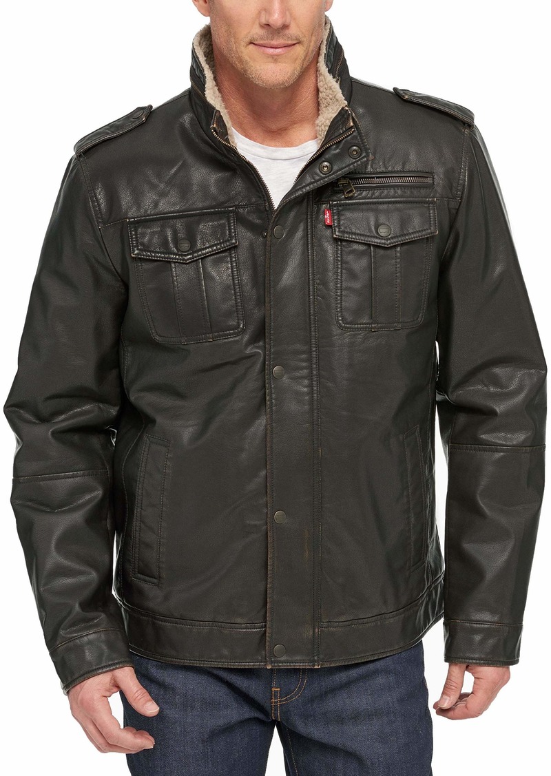 levi's faux leather jacket mens