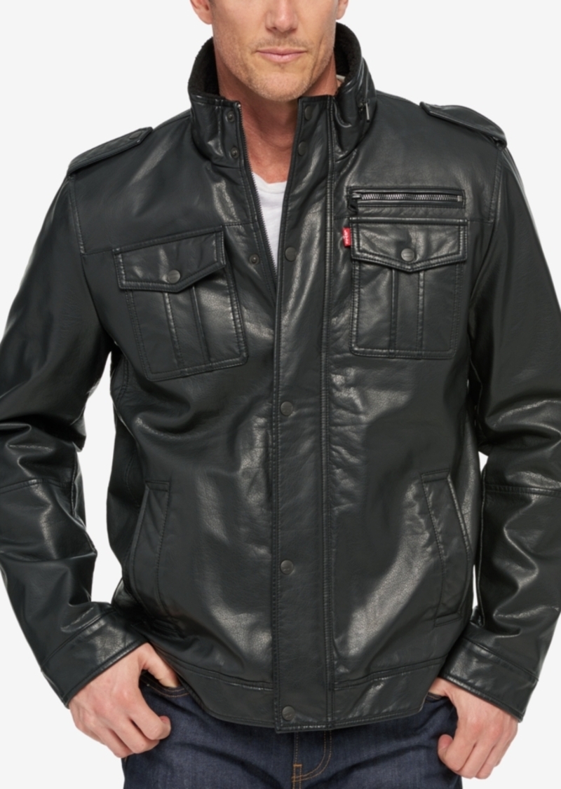 On Sale today! Levi&#39;s Levi&#39;s Men&#39;s Vintage Sherpa-Lined Faux-Leather Jacket