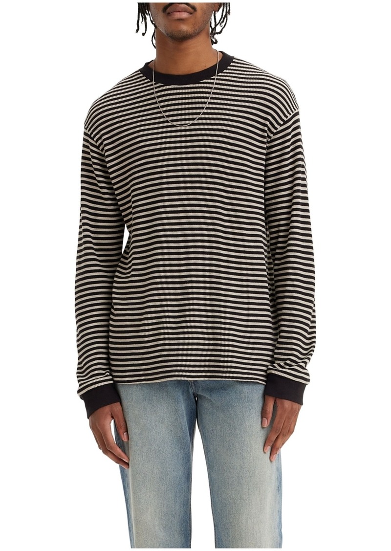 Levi's Men's Waffle Knit Thermal Long Sleeve T-Shirt - Navy Black