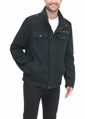 Levi's Men's Washed Cotton Two Pocket Military Jacket (Standard and Big & Tall) Black