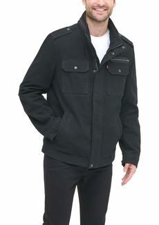 Levi's Men's Washed Cotton Two Pocket Military Jacket (Standard and Big & Tall) Black  Big