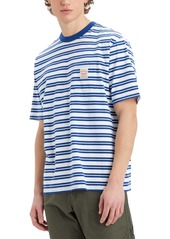 Levi's Men's Workwear Relaxed-Fit Stripe Pocket T-Shirt, Created for Macy's - Stripe Midtone Grey White