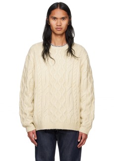 Levi's Off-White Battery Crewneck Sweater