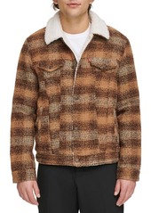 levi's Plaid Faux Shearling Lined Trucker Jacket
