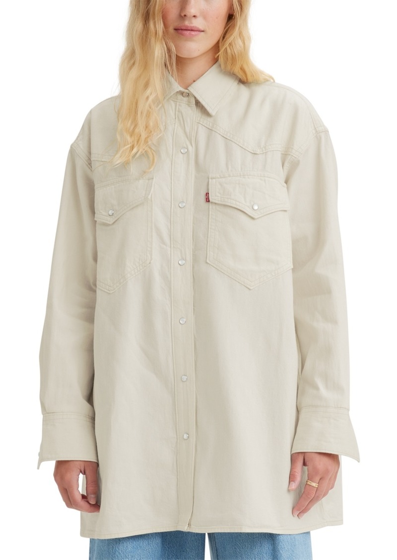 Levi's Plus Size Dylan Western Shirt - White Smoke