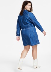 Levi's Plus Size Ellie Button-Down Denim Dress - Mid Marble