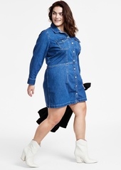 Levi's Plus Size Ellie Button-Down Denim Dress - Mid Marble