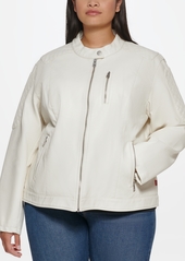 Levi's Plus Size Faux Leather Motocross Racer Jacket - Peach Blush