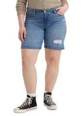 Levi's Plus Size Mid Length Distressed Denim Shorts - What Are We