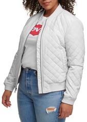 Levi's Plus Size Trendy Diamond Quilted Bomber Jacket - White