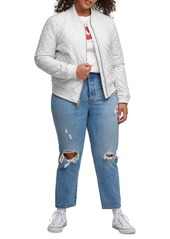 Levi's Plus Size Trendy Diamond Quilted Bomber Jacket - White