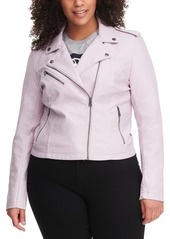 Levi's Plus Size Trendy Faux Leather Moto Jacket - Oyster