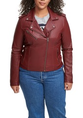 Levi's Plus Size Trendy Faux Leather Moto Jacket - Oyster