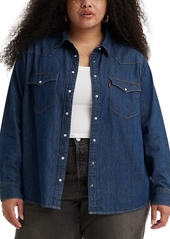 Levi's Plus Size Ultimate Western Cotton Denim Shirt - Smokin Hot