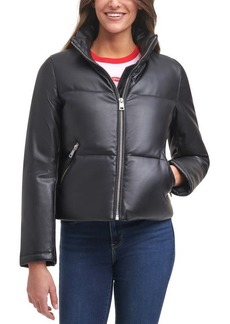 levi's PU 307 Faux Leather Puffer Jacket in Black at Nordstrom
