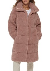 levi's Quilted Fleece Long Teddy Coat