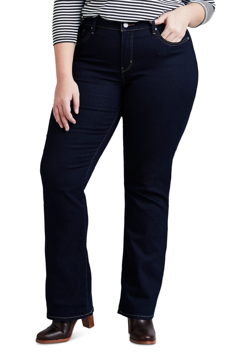 Levi's Trendy Plus Size 315 Mid-Rise Shaping Bootcut Jeans - Darkest Sky