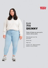 Levi's Trendy Plus Size 711 Skinny Jeans - Black Peony