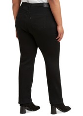 Levi's Trendy Plus Size 724 High-Rise Straight-Leg Jeans - Soft Black