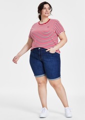 Levi's Trendy Plus Size Classic Bermuda Shorts - Royal Rinse