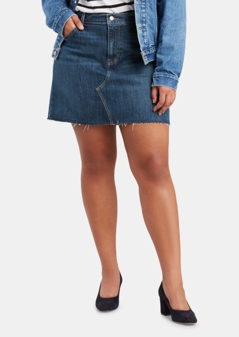 levi plus size denim skirt