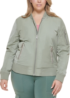 Levi's Trendy Plus Size Melanie Bomber Jacket - Sea Green