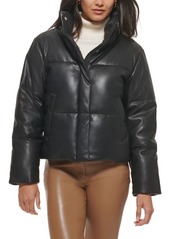 levi's Water Resistant Faux Leather Puffer Jacket