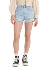 Levi's Women's 501 Button Fly Cotton High-Rise Denim Shorts - Whiteboard