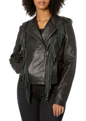 Levi's Women's Asymmetrical Leather Fringe Jacket