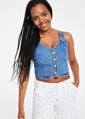 Levi's Women's Charlie Fitted Denim V-Neck Cropped Top - Im Never Wrong