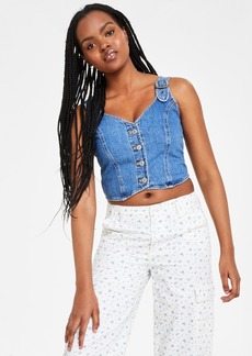 Levi's Women's Charlie Fitted Denim V-Neck Cropped Top - Im Never Wrong