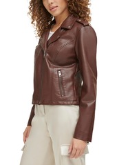 Levi's Women's Classic Faux Leather Asymmetrical Moto Jacket - Chocolate Brown