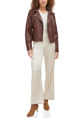 Levi's Women's Classic Faux Leather Asymmetrical Moto Jacket - Chocolate Brown