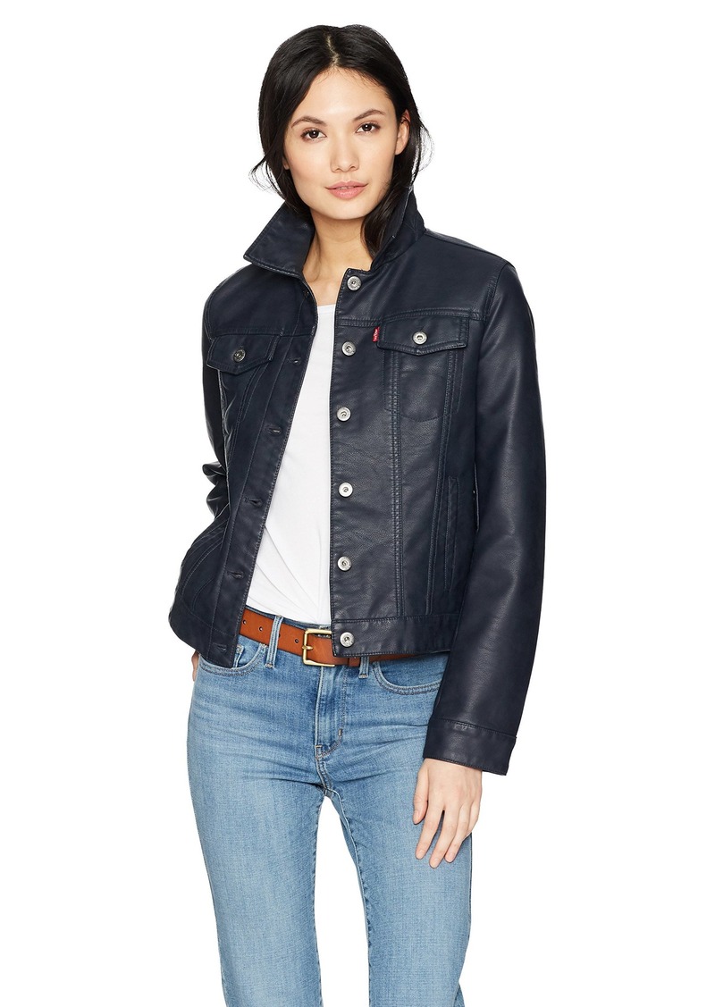 Levi's Levi's Women's Classic Faux Leather Trucker Jacket Extra Small |  Outerwear