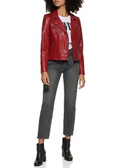 Levi's Women's Classic Faux Leather Asymmetrical Moto Jacket - Deep Red