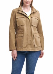 Levi's Women's Plus Size Cotton Four Pocket Military Jacket  Khaki/Lime