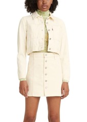 Levi's Women's Cropped Utility Jacket Today Is The Day Trucker-White