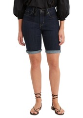 Levi's Women's Stretch Mid Rise Denim Bermuda Shorts - Royal Rinse