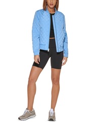 Levi's Women's Diamond Quilted Casual Bomber Jacket - Blue