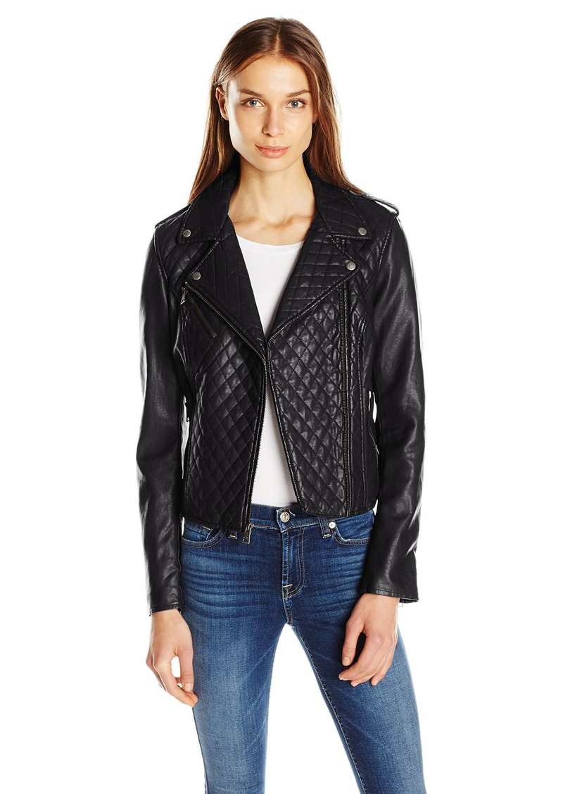 Levi's Levi's Women's Faux Leather Assymetrical Diamond Quilted Moto ...