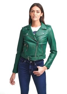 Levi's Women's Faux Leather Belted Motorcycle Jacket (Standard and Plus Sizes)  Biome
