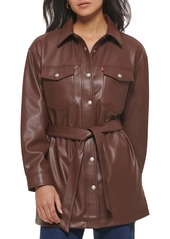 Levi's Women's Faux Leather Belted Shirt Jacket (Standard & Plus Sizes)