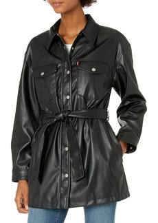 Levi's Women's Plus Faux Leather Belted Shirt Jacket (Standard & Plus Sizes)