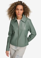 Levi's Women's Faux Leather Laydown Collar Jacket - Dark Forest