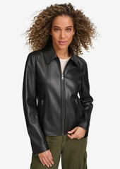 Levi's Women's Faux Leather Laydown Collar Jacket - Dark Forest