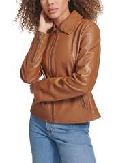 Levi's Women's Faux Leather Laydown Collar Jacket - Dark Forest