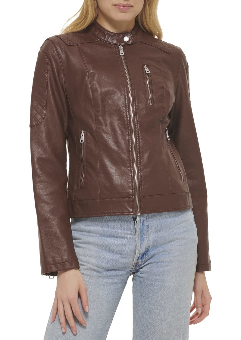 Levi's Women's Faux Leather Motocross Racer Jacket (Standard and Plus)