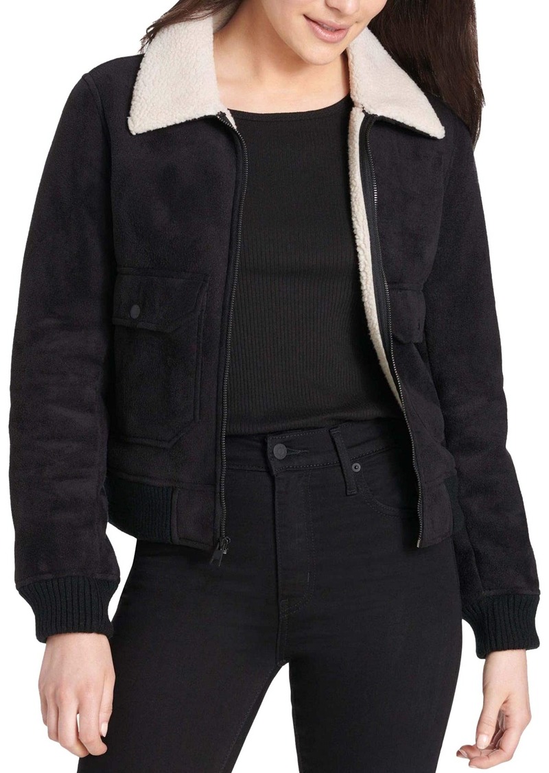 levis leather sherpa jacket women's