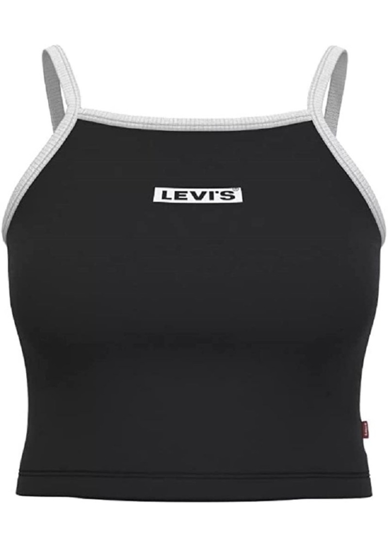 Levi's Women's Graphic Mazzy Tank (New) Box Tab Caviar/White Rib