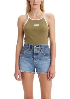 Levi's Women's Graphic Mazzy Tank (New) Box Tab Martini Olive/White Rib